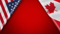 Canada and USA United States of America Flags Ã¢â¬â 3D Illustrations Royalty Free Stock Photo